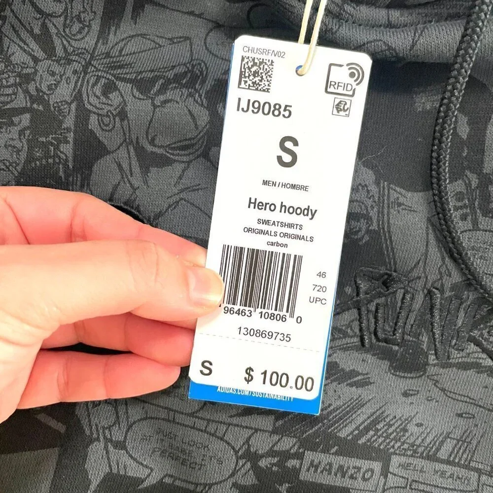 NWT Adidas Into the Metaverse Hero Comics Hoodie Grey Size S IJ9085